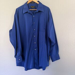 Roberto Villini Collezione Men's Cotton Long Sleeve Button-Front Shirt 18 34/35